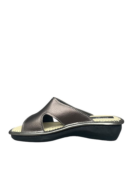 Damen Flache Sandalen Grau