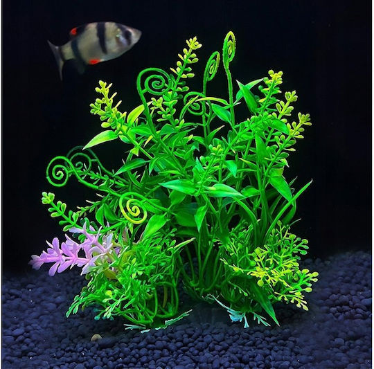 Aqua Natura Decorațiune Acvariu Plantă Verde-Galbenă Din Plastic 12 Cm Frunze Mici Dense