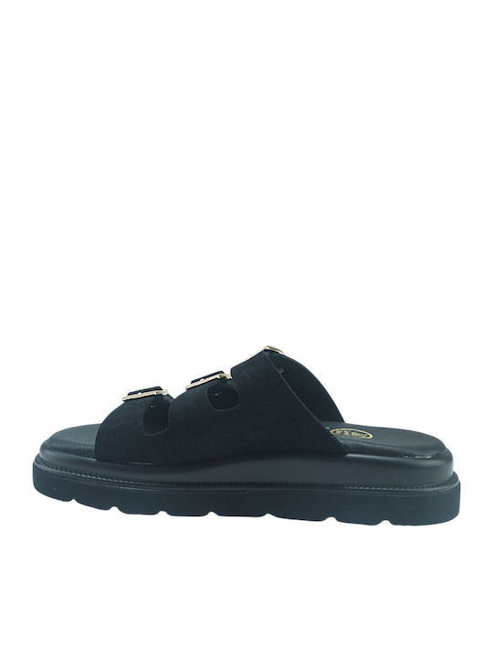 Damen Flache Sandalen Schwarz