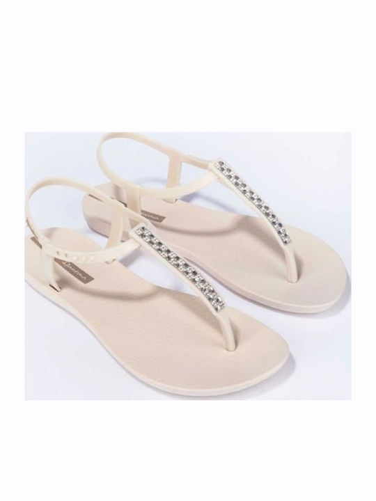 Damen Flache Sandalen Beige