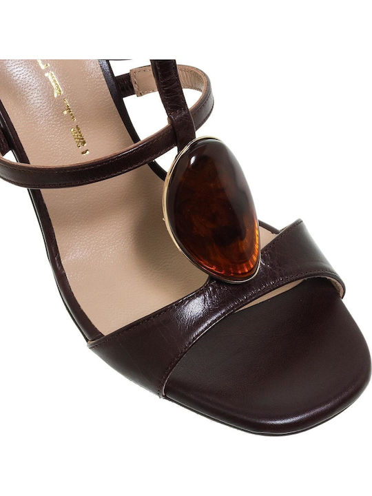 Damen Sandalen Braun Leder
