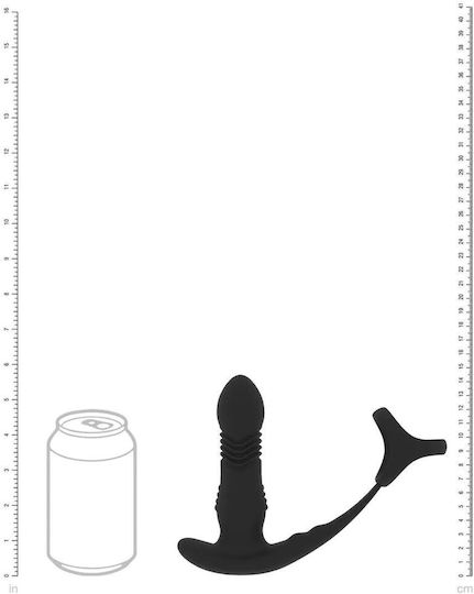 Vibration Penisinringe aus Silikon mit Prostata-Massagegerät Tri O Schwarz