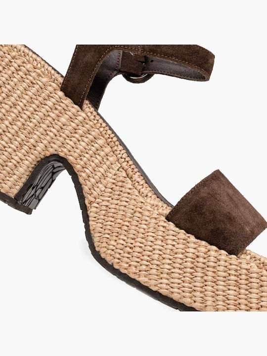 Damen Sandalen Braun Leder