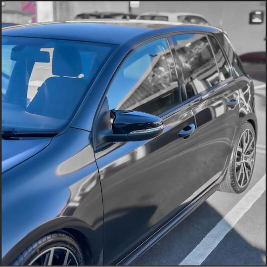 Καπάκια Καθρεφτών Vw Golf Vi 6 08-12 Touran 10-15 R Look Κουμπωτά Μαύρο Γυαλιστερό 2 Τεμάχια