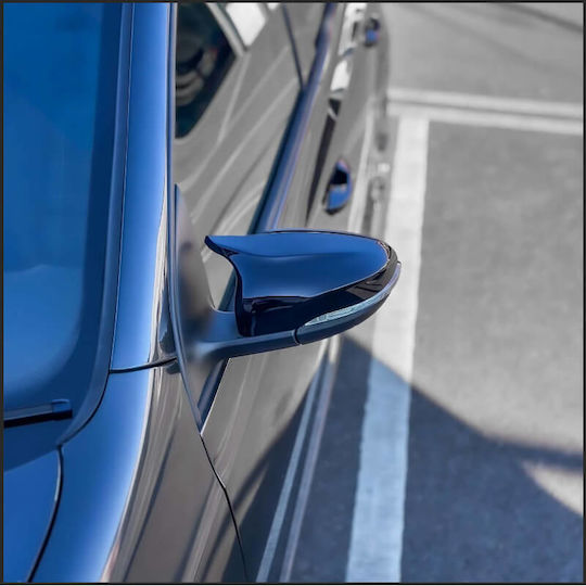 Καπάκια Καθρεφτών Vw Golf Vi 6 08-12 Touran 10-15 R Look Κουμπωτά Μαύρο Γυαλιστερό 2 Τεμάχια