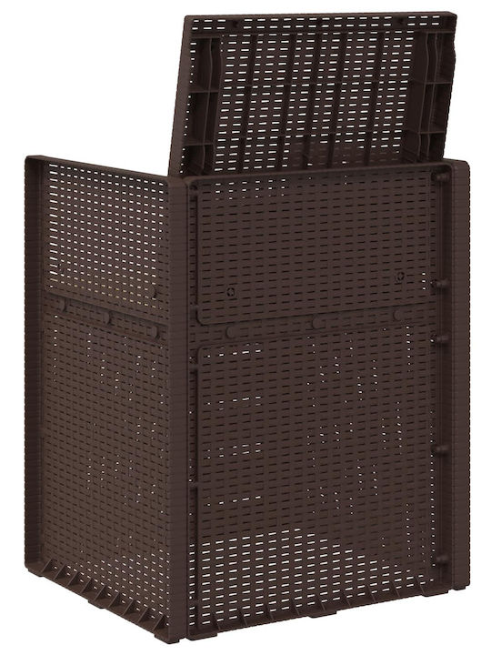 vidaXL Outdoor Chair Polypropylene Brown with Cushion 2 Pieces 53x47x88.5 cm