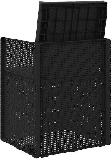 Scaun De Exterior Din Polipropilenă Antracit Cu Pernă 2 Bucăți 53x47x88.5 Cm