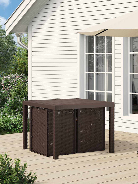 Gartenstühle Polypropylen Braune mit Kissen 2 Stück 53x47x88,5cm