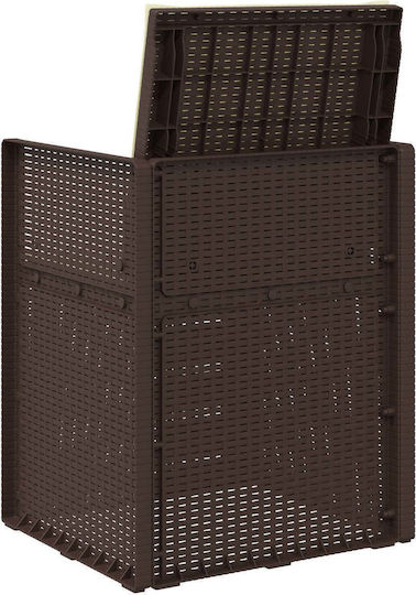 Scaun De Exterior Din Polipropilenă Maro Cu Pernă 2 Buc 53x47x88.5 Cm