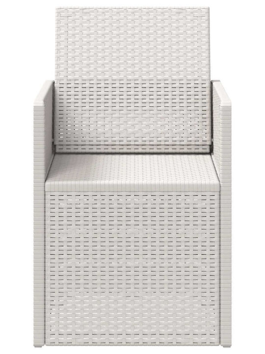 Outdoor Chair Polypropylene White with Cushion 2 Pieces 53x47x88.5 cm
