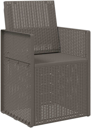 vidaXL Outdoor Chair Polypropylene Light Gray with Cushion 2 Pieces 53x47x88.5 cm