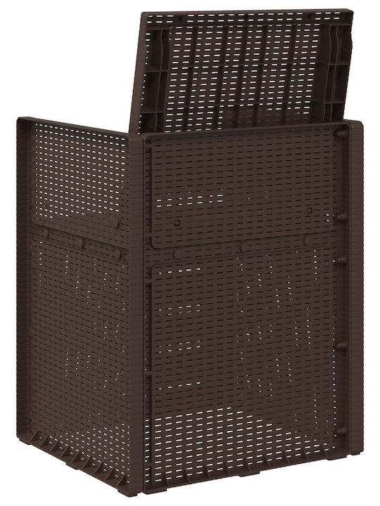 Scaun De Exterior Din Polipropilenă Maro Cu Pernă 2 Bucăți 53x47x88.5 Cm