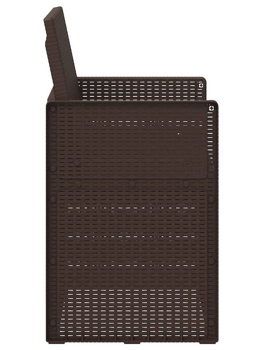 Scaun De Exterior Din Polipropilenă Maro Cu Pernă 2 Bucăți 53x47x88.5 Cm