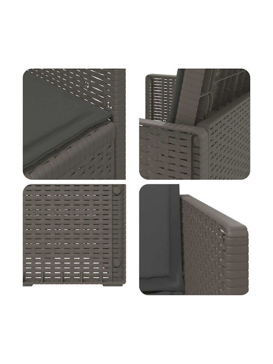 vidaXL Outdoor Chair Polypropylene Light Gray with Cushion 2 Pieces 53x47x88.5 cm