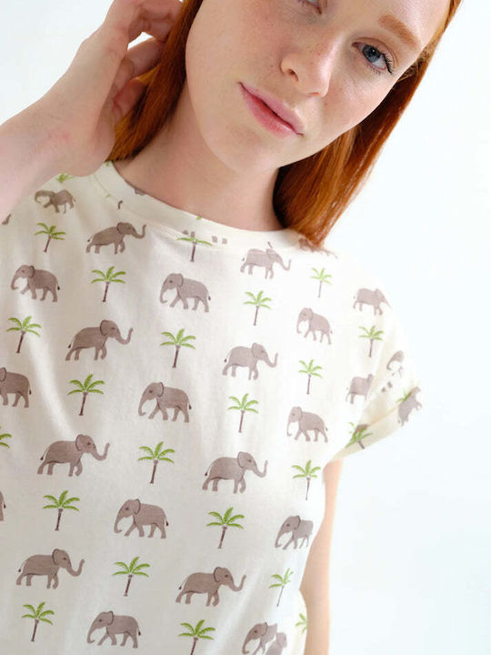 Γυναικείο T-shirt Beige