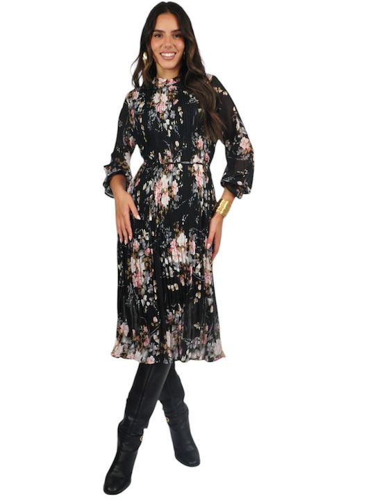 Midi Shirt Dress Black