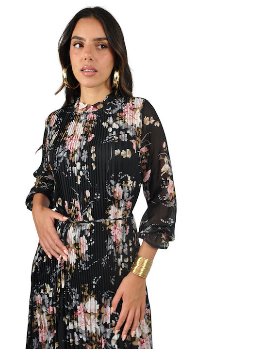Midi Shirt Dress Black