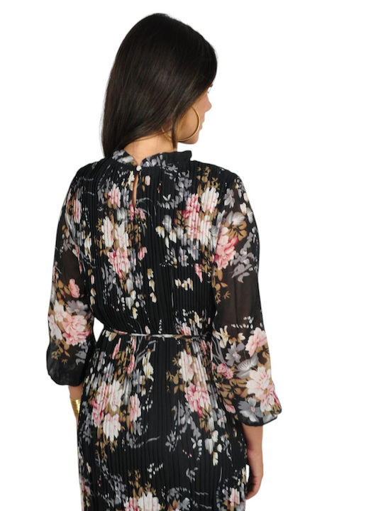 Midi Shirt Dress Black