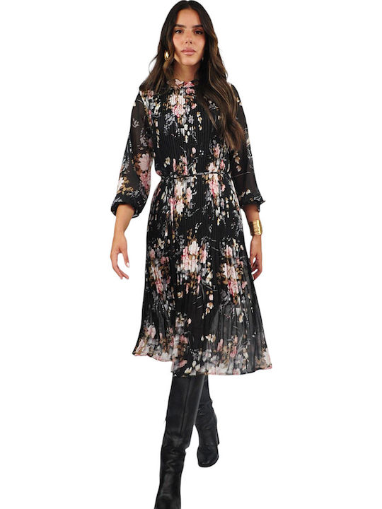 Midi Shirt Dress Black