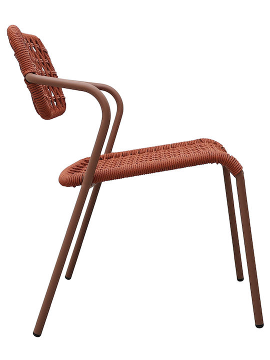Καρέκλα Εξωτερικού Χώρου Rattan Bee Terracotta 62x56x82εκ.
