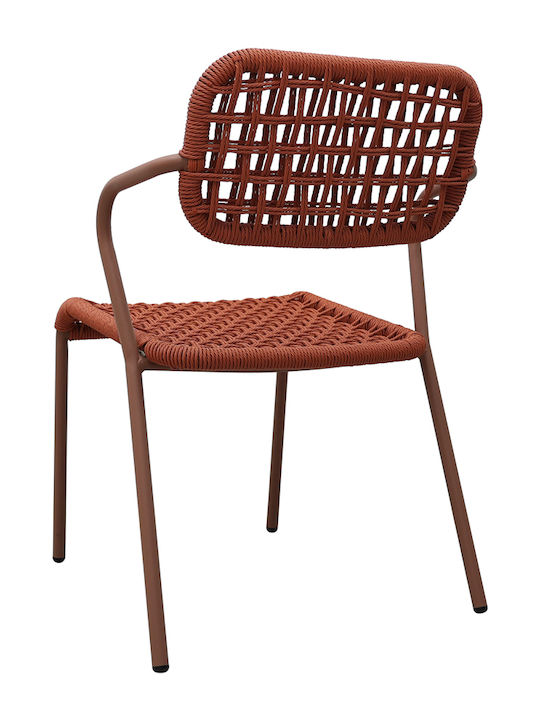 Καρέκλα Εξωτερικού Χώρου Rattan Bee Terracotta 62x56x82εκ.