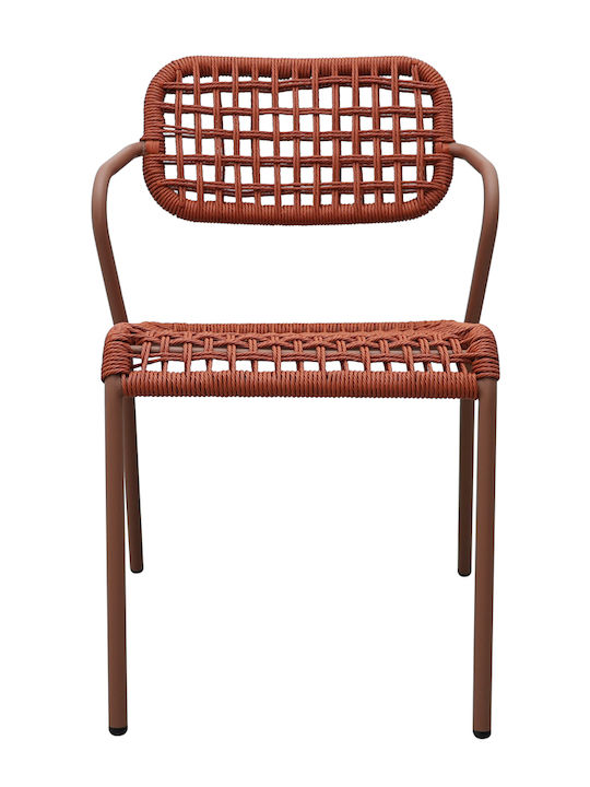 Καρέκλα Εξωτερικού Χώρου Rattan Bee Terracotta 62x56x82εκ.