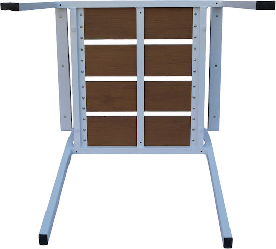 Градински Стол Алуминиев Tobago Бял/Кафяв 55x55x86см