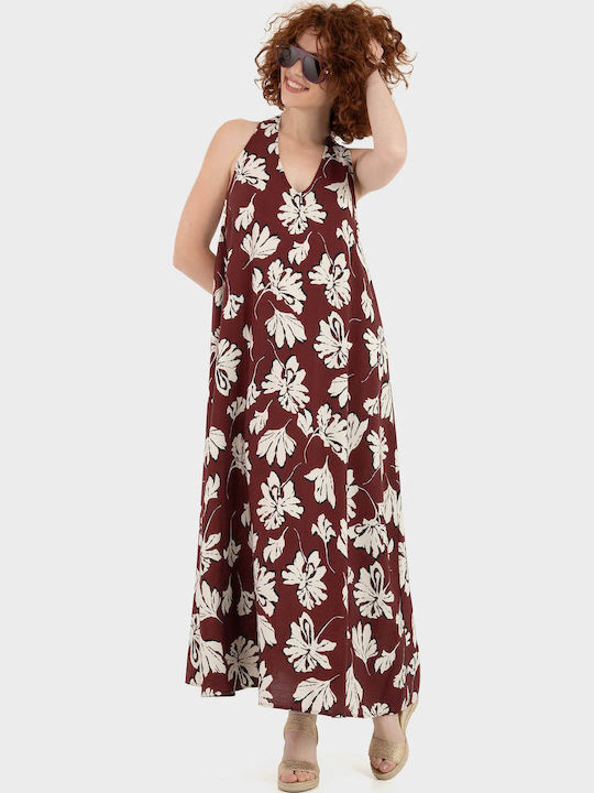 Καλοκαιρινό Maxi Φόρεμα Bordeaux