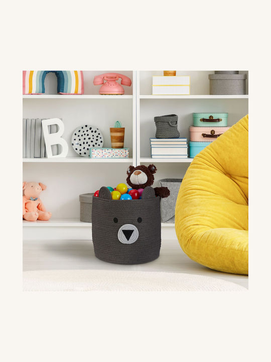 Relaxdays Kinder Wäschekorb Klappbar aus Stoff Braun 32x33cm