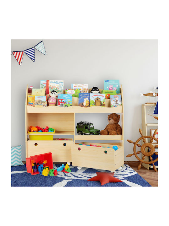Bibliotecă de Pardoseală din Plastic Maro 108x29x88cm