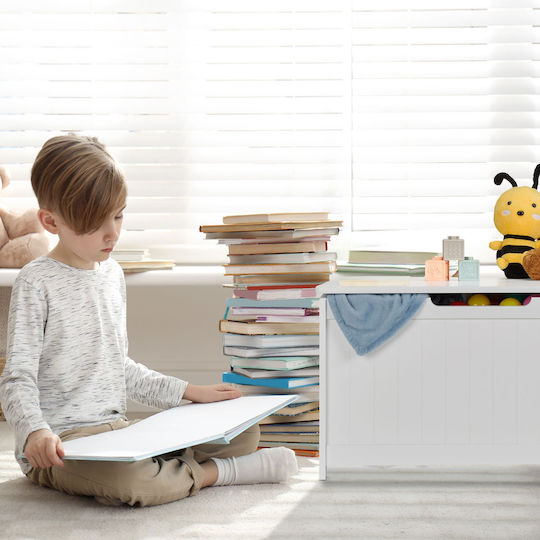 Relaxdays Children's Storage Box Made of White Fabric 45x80x40cm