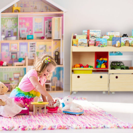 Bibliotecă de Pardoseală din Plastic Maro 108x29x88cm