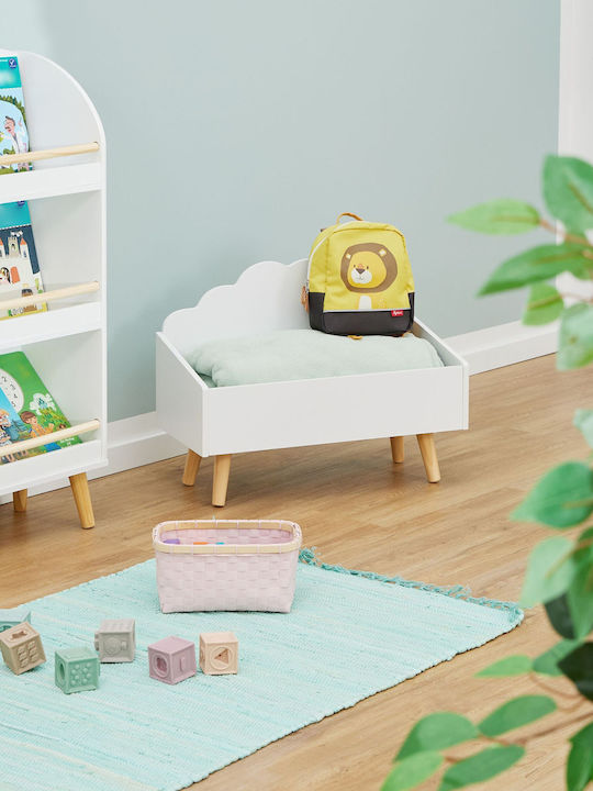 Relaxdays Cutie De Depozitare Pentru Copii Din Lemn Verde 45x58x28cm