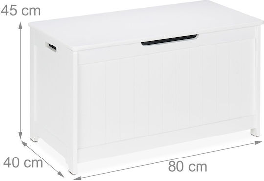 Relaxdays Children's Storage Box Made of White Fabric 45x80x40cm