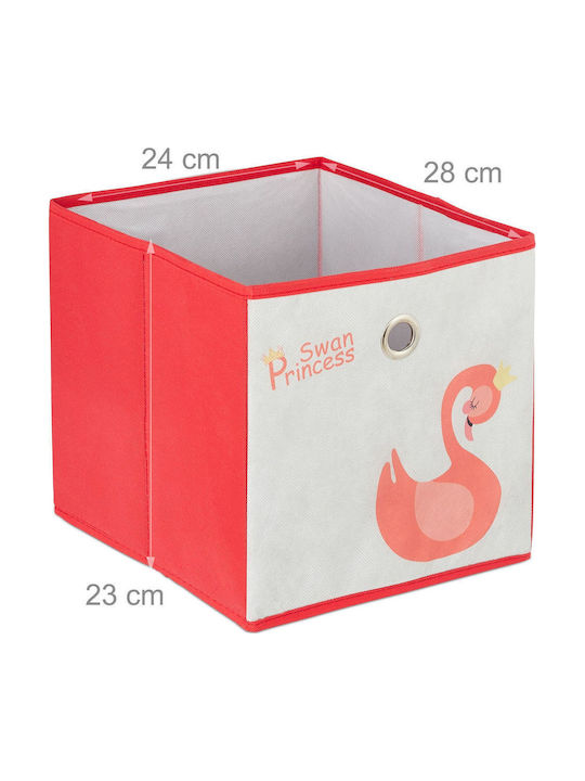 Relaxdays Relaxdays Spielzeug-Organisator Klappbar aus Stoff Weiß 62x53x30cm