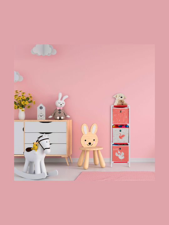 Relaxdays Sistem De Depozitare Jucării Pliabil Din Țesătură Alb 89x27.5x30cm