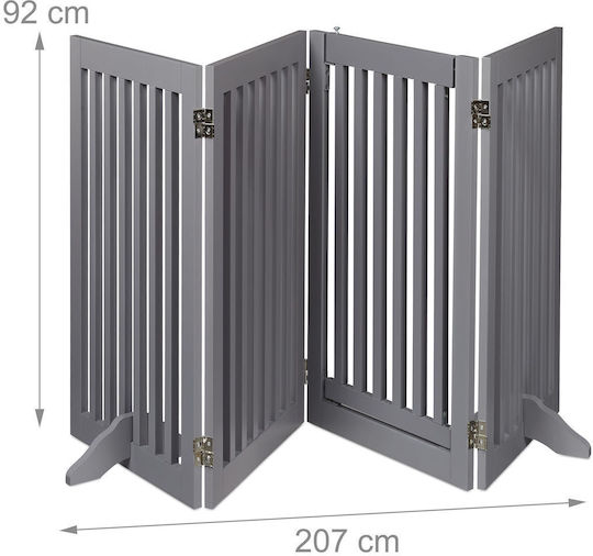 Relaxdays Ușă de Siguranță din Lemn în Culoare Gri 92x30cm
