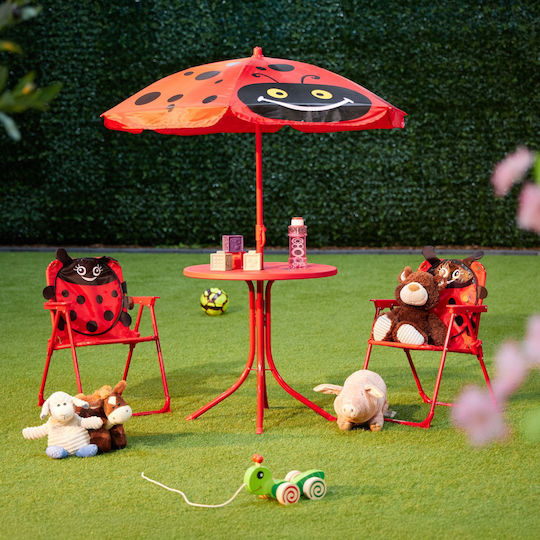 Kinder Tische Set mit Stühlen aus Kunststoff Mehrfarbig Relaxdays