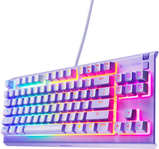 SteelSeries APEX 3 TKL Gaming Keyboard Tenkeyless with Illuminated Keys English US Purple