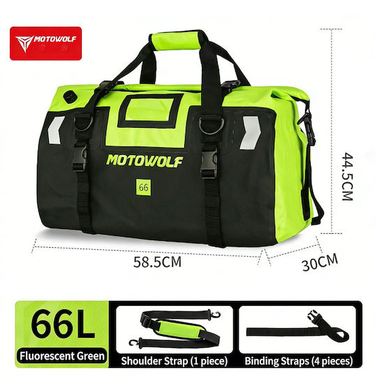 Motowolf MDL0717 Σάκος Ουράς Μοτοσυκλέτας Αδιάβροχος 66lt σε Χακί Χρώμα