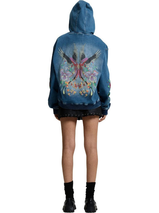 Ed Hardy Sweatshirt Blue with Hood