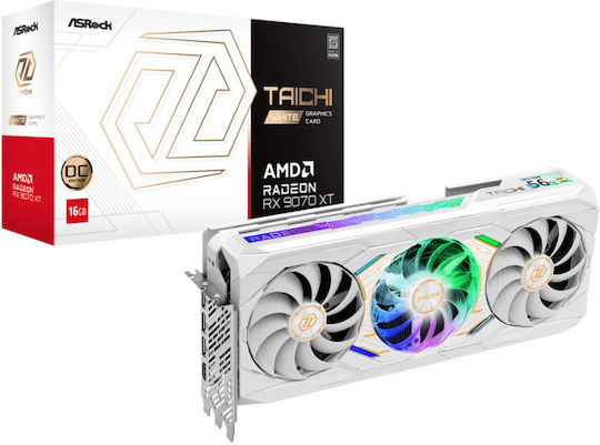 【LIDNM】Te/Ca Milled Light Polo XFX Radeon RX 9070 16GB GDDR6 Swift OC White Placă Grafică RX