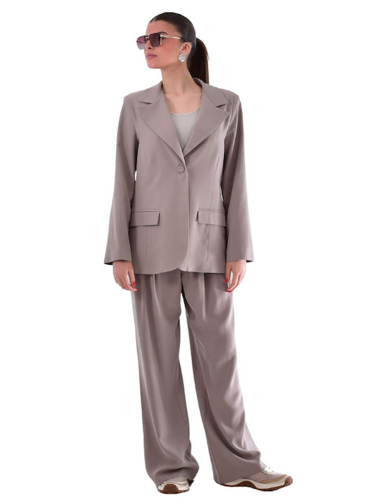 Damen Grau Anzug 1731 Taupe