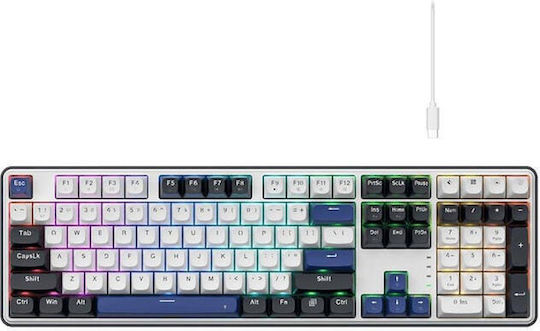Redragon K689WBB-RGB Gaming Механична Клавиатура с Custom Суичове и RGB Осветление (International English) Wyvern