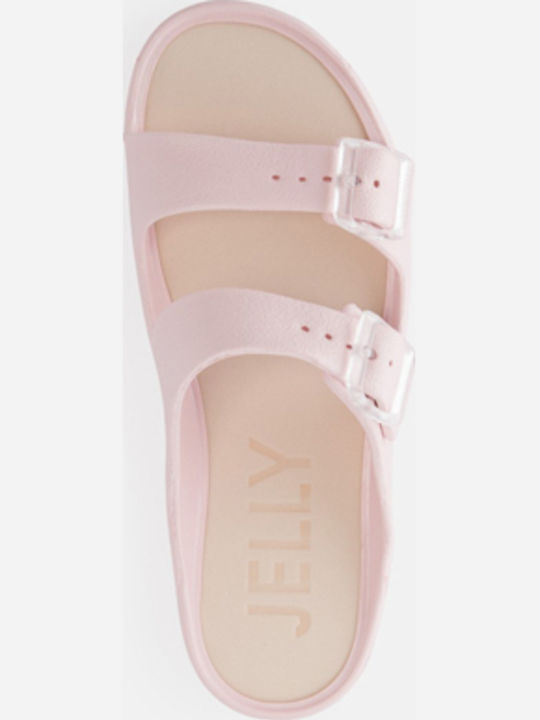 Slides with Platform in Pink Colour