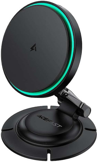 Acefast Car Mobile Mount with Magnet and Wireless Charging Black