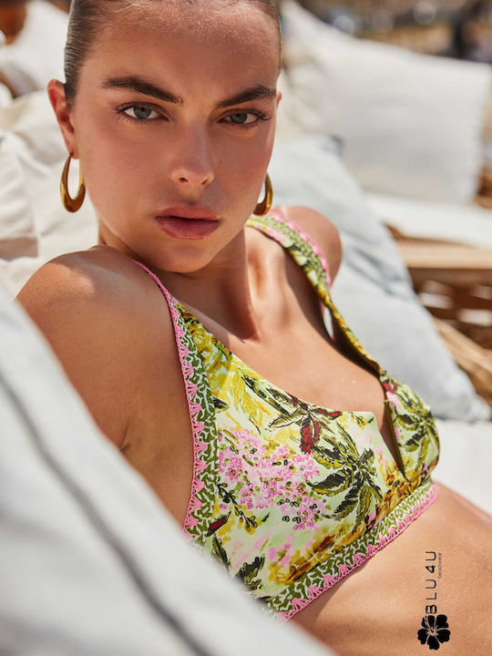 Bikini Μπουστάκι C Cup με Ενίσχυση Floral Πράσινο