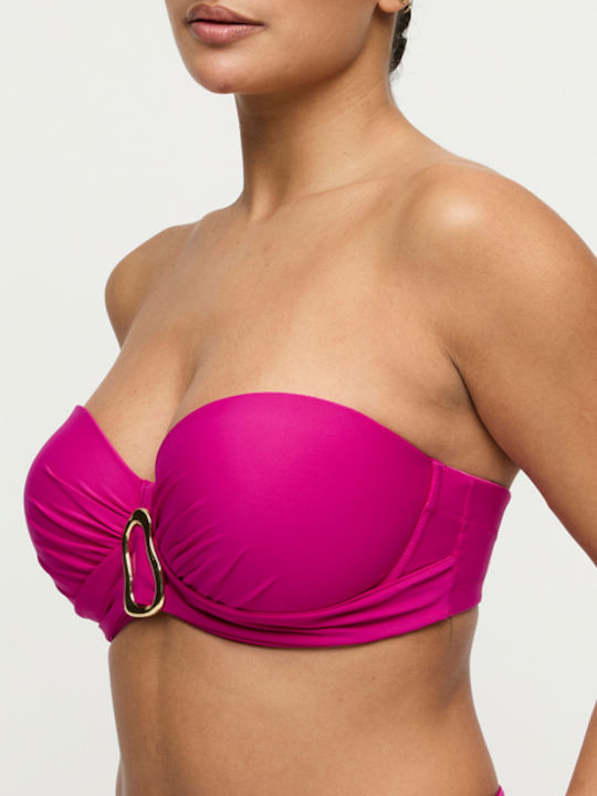 Strapless Bikini Top με Ενίσχυση Magenta