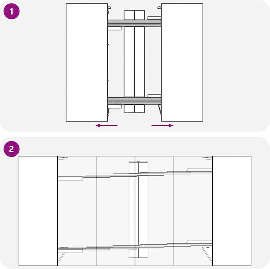 Artisan Разтегателна Трапезна Маса Дървена Обработена Дървесина 180(+60)x85x75см