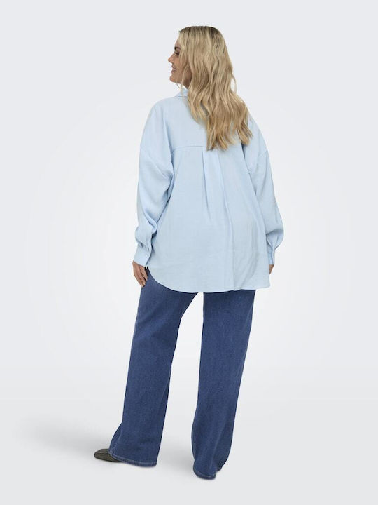 Langärmeliges Damenhemden Denim Hellblau